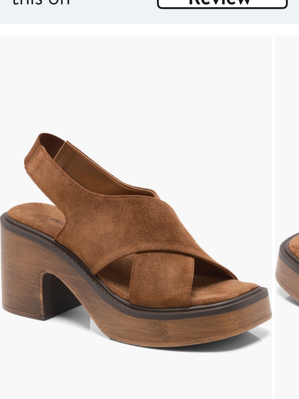 Free People Coral Brown Suede Platform Slingback Sandal